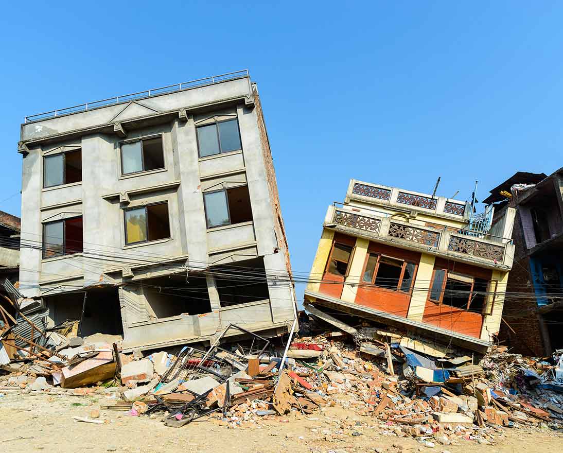 houses after earthquake