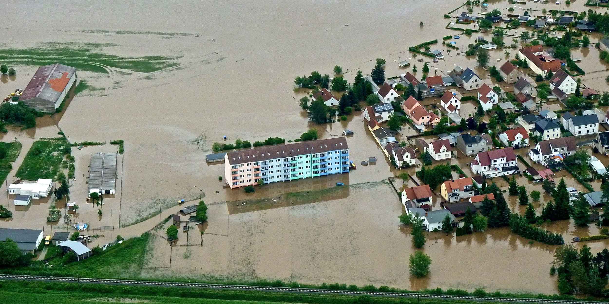 image of flooded buildings