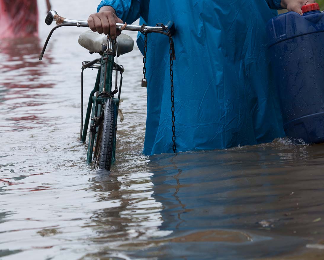 bike in flood