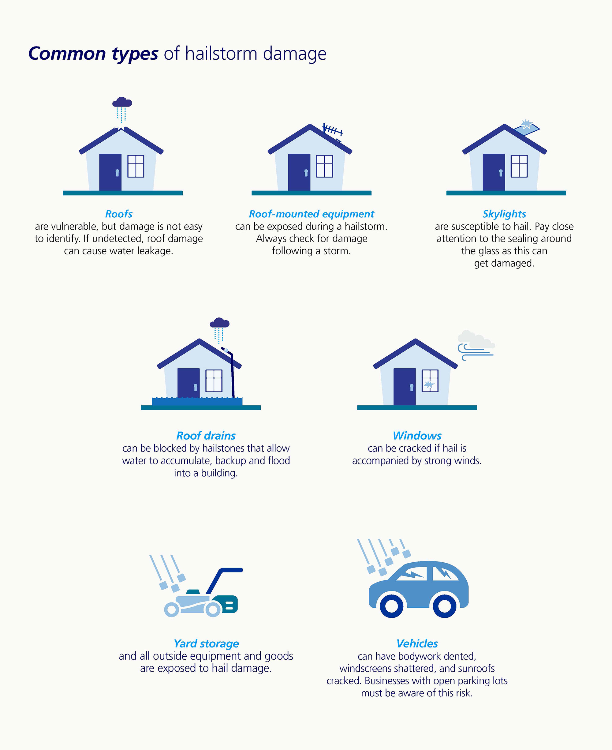 Infographic Common types of hailstorm damage