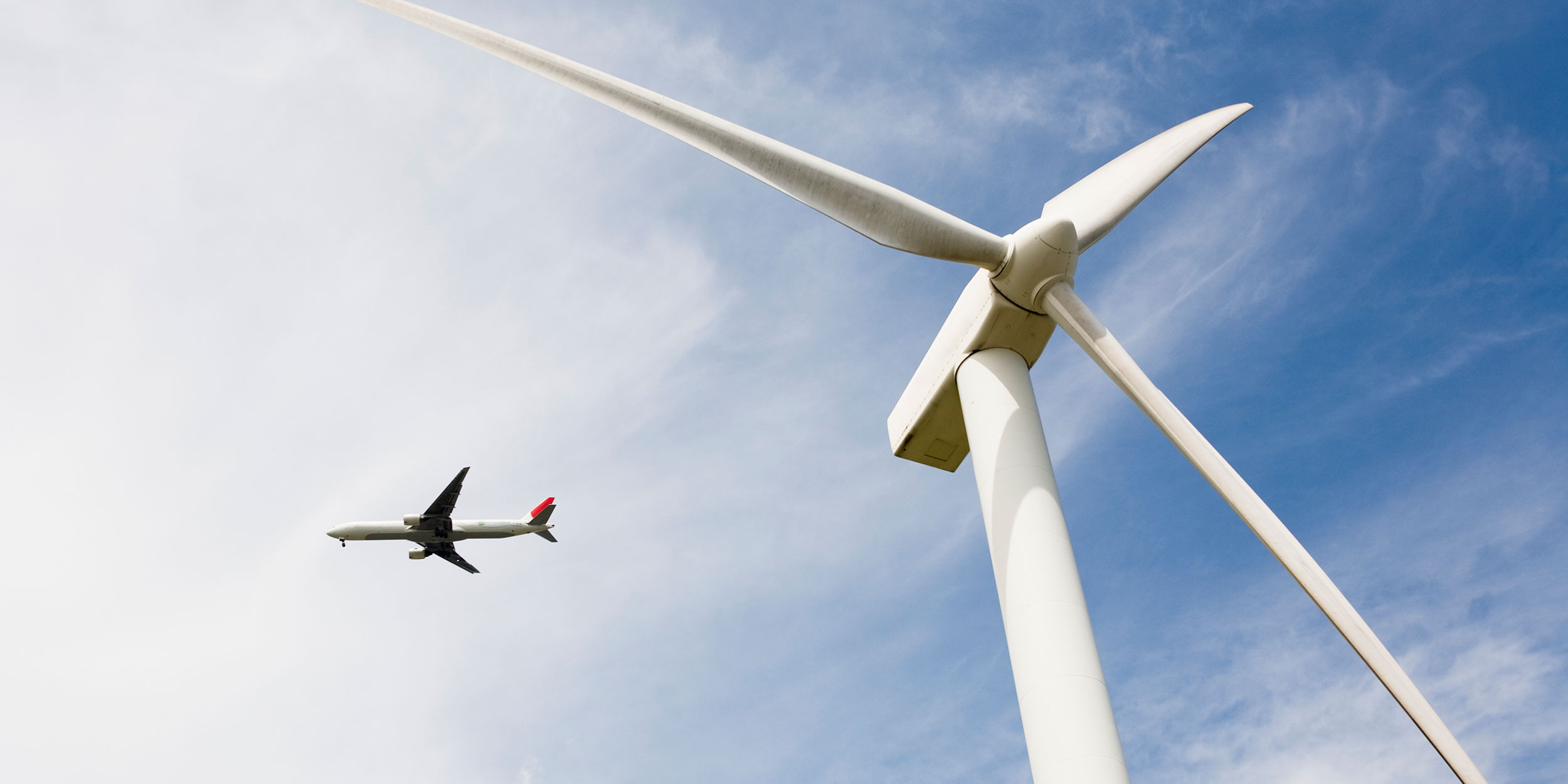 plane and wind turbine