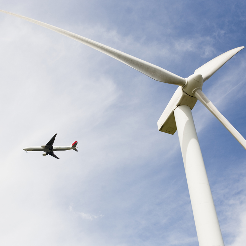 windturbine and plane