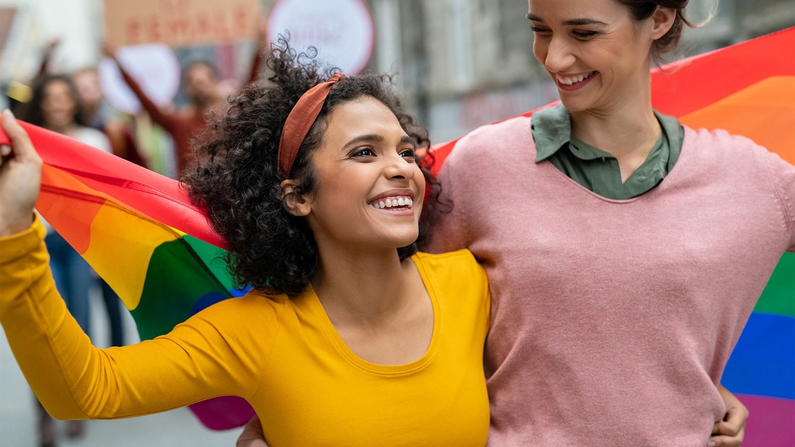 two women at a pride