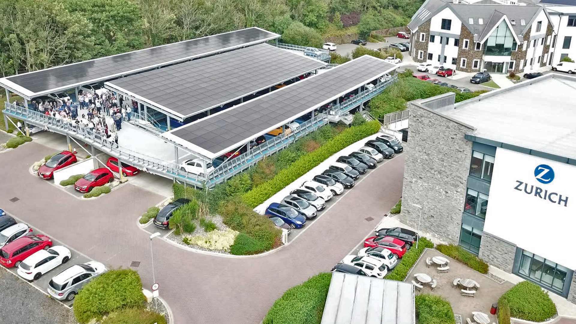 Zurich building with Solar panels